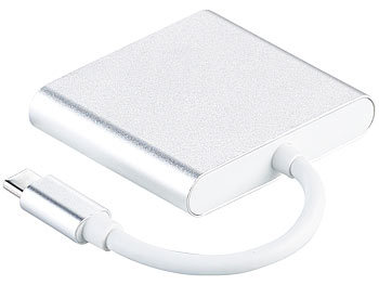 Callstel USB-C-Multiport-Adapter auf USB-A- & HDMI-Port, USB Power Delivery