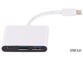 Callstel USB-C-Multiport-Adapter mit 2 USB-A-Ports & USB Power Delivery