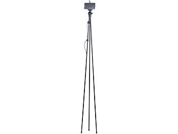 Somikon Faltbares Reise-Kamerastativ mit Smartphone-Adapter, 34/122 cm, 400 g