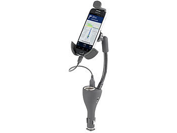 Callstel Flexible Kfz-Halterung für Smartphones, USB-Ladefunktion, 4,8 A