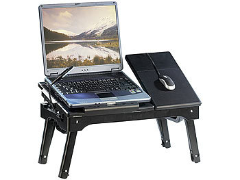 General Office Notebook-Tisch mit Schwanenhals-LED, höhenverstellbar, 4-fach USB-Hub