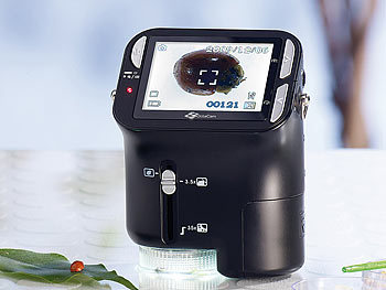 OctaCam USB-Hand-Mikroskop 35x mit 1,3 Mega Kamera, SD-Slot & Display