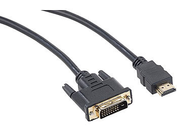 Monitoradapter: auvisio Adapterkabel HDMI auf DVI-D Dual-Link, schwarz, 3 m
