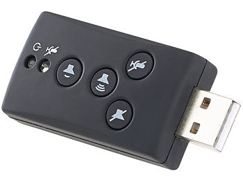 Xystec Externe USB-Soundkarte mit virtuellem 7.1-Surround-Sound, Plug & Play