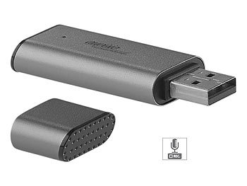 USBstick Aufnahmegerät: auvisio Digitaler Voice Recorder, geräuschaktivierte Aufnahme, 90 Std., 8 GB