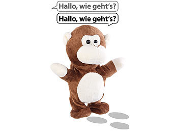 Plüschaffe: Playtastic Sprechender Plüsch-Affe mit Mikrofon, spricht nach und läuft, 22 cm