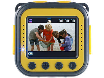 Somikon Kinder-HD-Actioncam mit Unterwasser-Gehäuse, Versandrückläufer