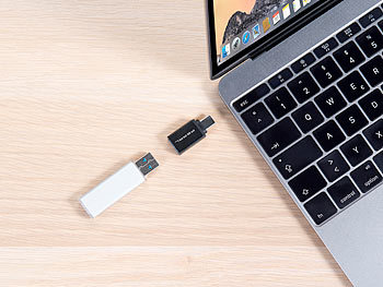PEARL 4er-Set USB-3.0-Adapter mit Typ-C-Stecker auf Typ-A-Buchse