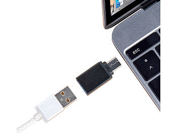 Adapter USB3: PEARL USB-3.0-Adapter mit Typ-C-Stecker auf Typ-A-Buchse