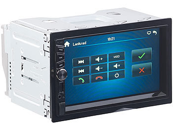 Creasono 2-DIN-MP3-Autoradio mit Touchdisplay, Bluetooth, Freisprecher, 4x 45 W