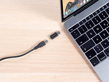 PEARL USB-Adapter mit Typ-C-Stecker auf Micro-USB-Buchse
