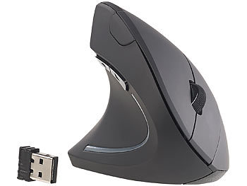 Ergonomische Maus: GeneralKeys Optische Vertikal-Funkmaus für Linkshänder, 1.600 dpi, 2,4 GHz