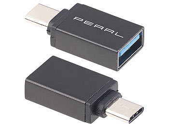 USBadapter: PEARL 2er-Set USB-3.0-Adapter mit Typ-C-Stecker auf Typ-A-Buchse