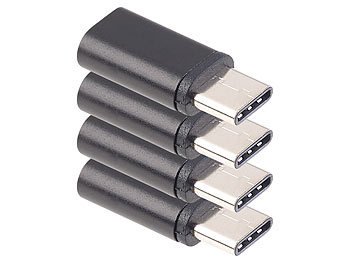 PEARL 4er-Set USB-Adapter mit Typ-C-Stecker auf Micro-USB-Buchse