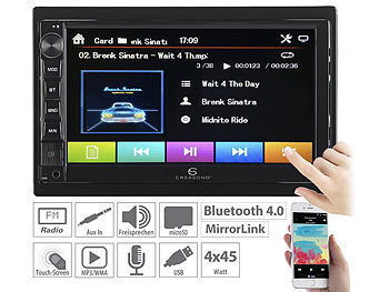 Creasono 2-DIN-MP3-Autoradio mit Touchdisplay und Farb-Rückfahrkamera