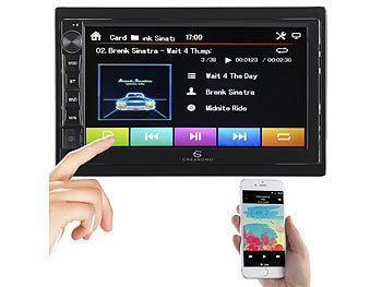 Creasono 2-DIN-MP3-Autoradio mit Touchdisplay und Funk-Rückfahr-Kamera