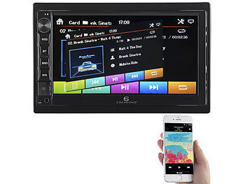 Creasono 2-DIN-MP3-Autoradio mit Touchdisplay und Funk-Rückfahr-Kamera
