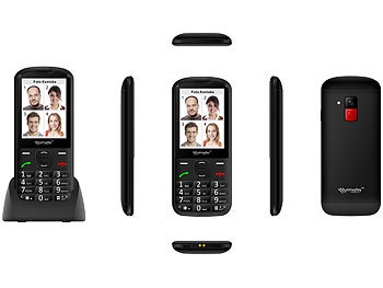 Notruf-Handy mit Lupe, Kamera und Sprachememos