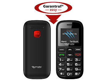 simvalley Mobile Dual-SIM-Komfort-Handy mit Garantruf Easy, Bluetooth und Taschenlampe