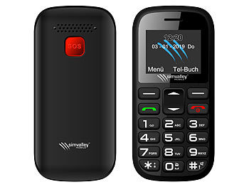 simvalley Mobile Dual-SIM-Komfort-Handy mit Garantruf Easy, Bluetooth und Taschenlampe