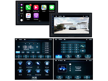 Creasono 2-DIN-Autoradio mit Apple CarPlay, Freisprechfunktion, 17,1-cm-Display
