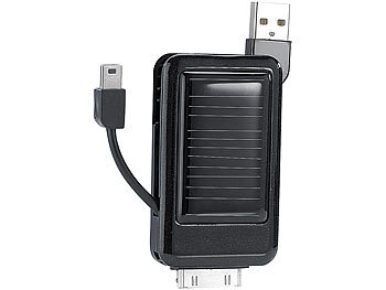 PEARL Mini-Solar-Ladegerät & Powerbank für iPod & viele Mini-USB-Geräte