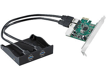 Xystec 3,5"-Frontpanel mit USB-3.0-Controller-Karte (PCIe) "SSF-5002"