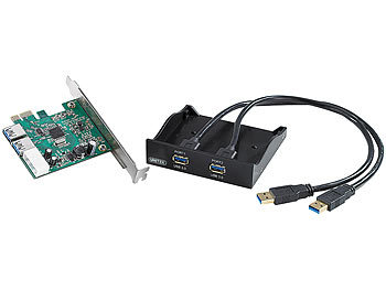 Xystec 3,5"-Frontpanel mit USB-3.0-Controller-Karte (PCIe) "SSF-5002"