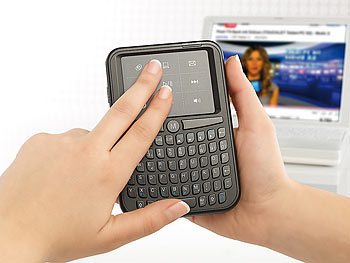 GeneralKeys Kabellose Micro-Tastatur QWERTZ 2,4 GHz mit Multi-Tochpad