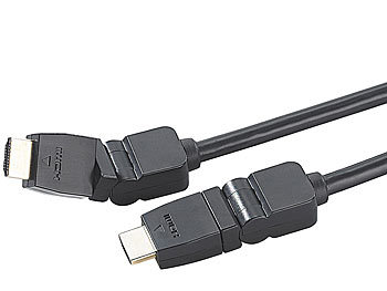 auvisio Premium-HDMI-Kabel: Stecker 180° neigbar & 360° drehbar (5 m)