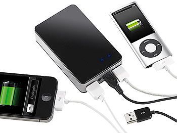 revolt Powerbank mit 6600 mAh für iPod, iPhone, Handy, Player