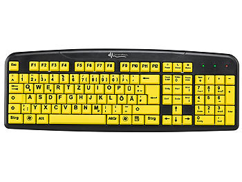 Tastatur gelb: GeneralKeys Komfort-Tastatur mit kontraststarken Großschrift-Tasten