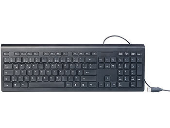 Computertastatur: GeneralKeys Moderne USB-Tastatur mit Nummernblock, deutsches Layout (QWERTZ)