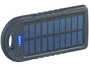 USB-Solar-Powerbank mit LED-Taschenlampe