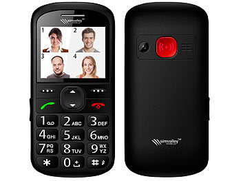 simvalley Komfort-Handy mit Garantruf Premium, Bluetooth und 5,6-cm-Farb-Display