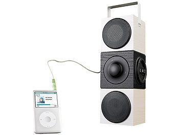 auvisio Portable Aktiv-Soundbox mit USB- & SD-Card-Player & Power-Akku