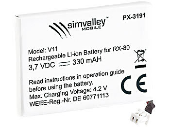 simvalley Mobile Reserve-Akku für RX-80 "Pico V.1" & RX-80 "Pico V.2"