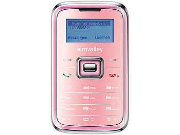simvalley Mobile Mini-Handy RX-180 "Pico INOX PINK" VERTRAGSFREI