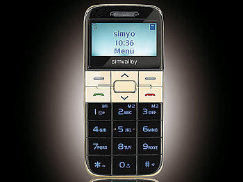 simvalley Mobile Designer-Komfort-Handy "Easy-5" Gold