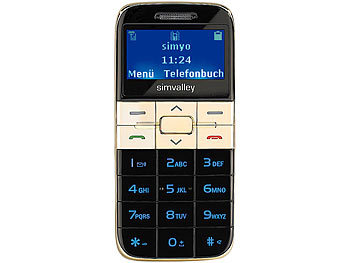 simvalley Mobile Designer-Komfort-Handy "Easy-5" Gold