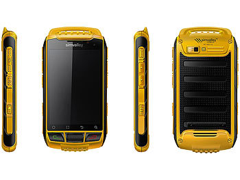 simvalley Mobile Outdoor-Smartphone SPT-800 DC, Android 4.0, gelb