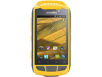 simvalley Mobile Dual-SIM-Outdoor-Smartphone SPT-800 3G, Signalgelb (Versandrückläufer)