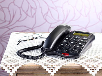 simvalley Großtasten-Telefon XLF-40, schwarz