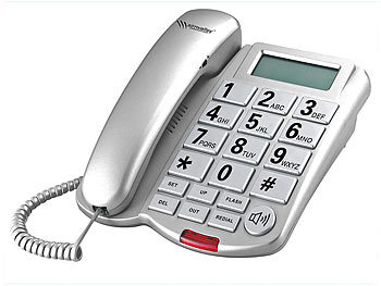 simvalley Großtasten-Telefon XLF-40, silber