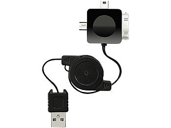 Xystec 3in1 Daten- & Ladekabel mit Dock-Connector, Mini-USB, Micro-USB