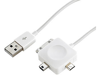Xystec 3in1 Daten- & Ladekabel mit Dock-Connector, Mini-USB, Micro-USB