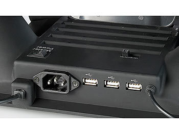 Xystec 5in1: Notebook-Sound- & Workstation, Netzteil, Drehteller, Hub