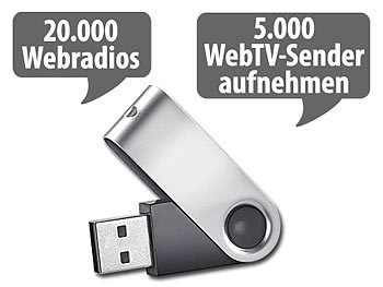 auvisio USB-Stick mit Player für Internet-TV und -Radio