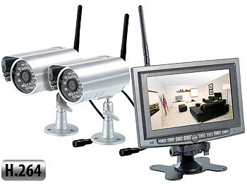 VisorTech Kabelloses Überwachungssystem mit 2 IR-Funk-Kameras (H.264)