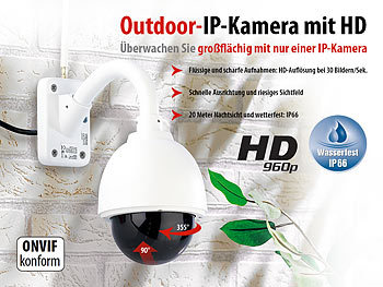 7links Speed-Dome Outdoor-IP-Kamera mit HD-Auflösung IPC-440.HD, 960p
